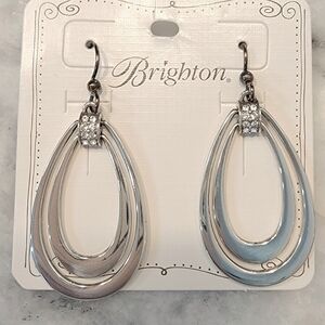 Brighton Silver Double Hoop Earrings